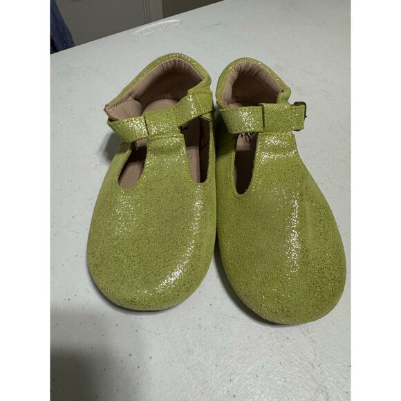 Monkey Feet Green Glitter Sparkle Mary Jane Shoes 4-5Y - Picture 8 of 9